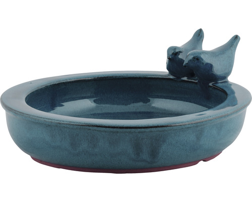 Vogeltränke Keramik rund Ø 26,7 cm blau