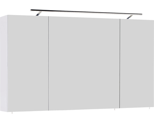 Spiegelschrank Marlin Bad 120 x 17,5 x 74 cm weiß hochglanz 3-türig LED IP 20