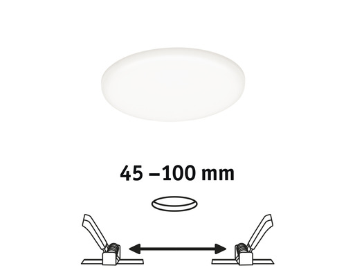LED Einbaupanel IP44 8,5 W 750 lm 4000 K Ø 125 mm Einbau-Ø 45-100 mm VariFit Veluna satin rund 230V