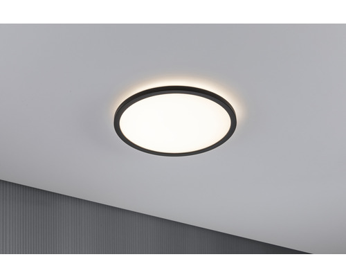 LED Panel 12W 1400 lm RGBW warmweiß mit Farbwechsel HxØ 25x293 mm Auria schwarz mit Fernbedienung + Backlight