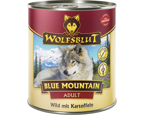Hundefutter nass WOLFSBLUT Blue Mountain Adult , Wild mit Kartoffel mit wertvollen Superfoods, getreidefrei, Glutenfrei 800 g