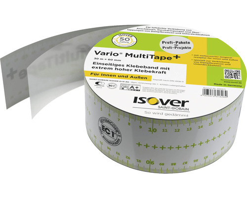 ISOVER Klebeband Vario® MultiTape+ mit einseitigen Streifen für innen und aussen 30 m x 60 mm, Pack = 2 Rollen
