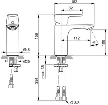 Waschtischarmatur für Aufsatzwaschbecken Ideal Standard Connect Air chrom glänzend A7024AA-thumb-3