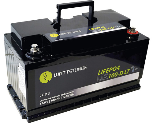WATTSTUNDE Lithium 100Ah LiFePO4 Batterie LIX100D-LT (DIN) mit Bluetooth Schnittstelle-0