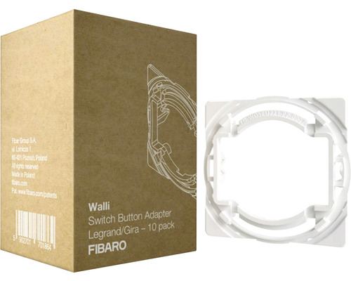 Fibaro Button-Adapter für ausgewählte Legrand und GIRA 55 Fronten für Geräte der FIBARO Walli-Serie 10 Stück