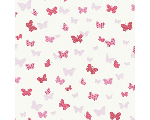 Vliestapete 36933-1 Attractive Schmetterlinge rosa rot weiß
