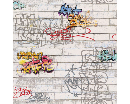 Papiertapete 93561-1 Boys & Girls Graffiti grau