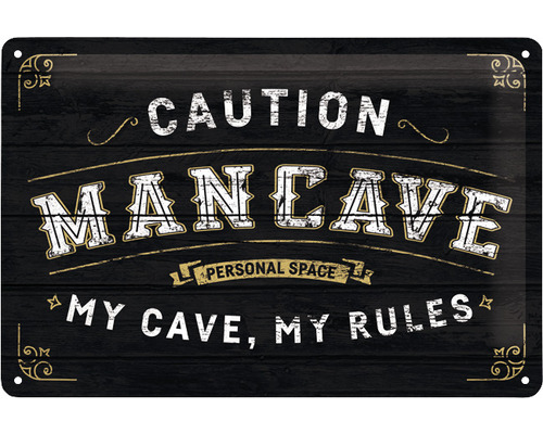 Blechschild Man Cave 30x20 cm-0