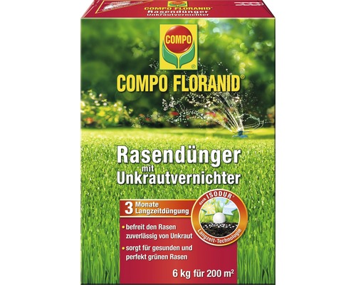 Rasendünger Compo Floranid mit Unkrautvernichter 6 kg 200 m²-0