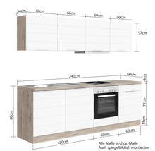 Küchenleerblock Held Möbel Florenz 240 cm Frontfarbe grau matt Korpusfarbe eiche hell 1100,6293-thumb-3