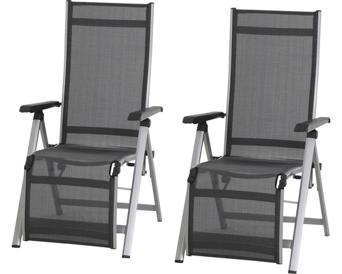 Gartenmöbelset Siena Garden 2 -Sitzer bestehend aus: 2 Stühle Metall silber-0