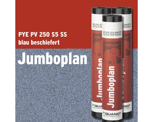 Quandt Bitumen Schweissbahn Jumboplan PYE PV 250 S5 Beschiefert blau 5 x 1 m Rolle = 5 m²