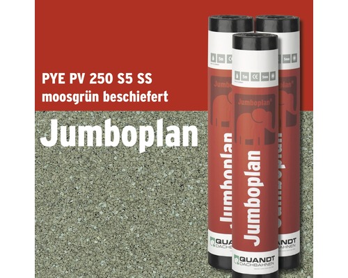 Quandt Bitumen Schweissbahn Jumboplan PYE PV 250 S5 Beschiefert moosgrün 5 x 1 m Rolle = 5 m²