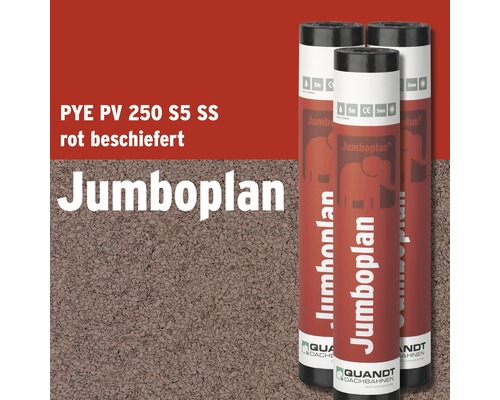 Quandt Bitumen Schweissbahn Jumboplan PYE PV 250 S5 Beschiefert rot 5 x 1 m Rolle = 5 m²
