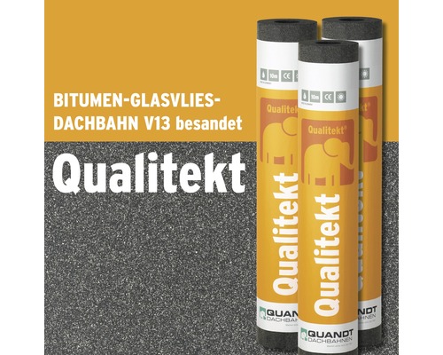 Quandt Bitumen Glasvlies Dachbahn Qualitekt V13 besandet 10 x 1 m Rolle = 10 m²