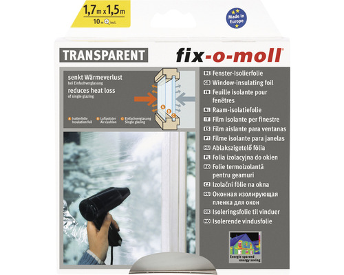 fix-o-moll Fensterfolie Isolierfolie Thermofolie transparent 1,7 x 1,5 m