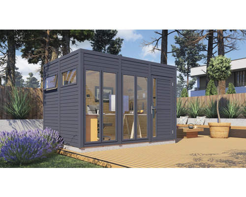 Gartenhaus Bertilo Cubo 3 Office inkl. Fußboden 336 x 234 cm anthrazit