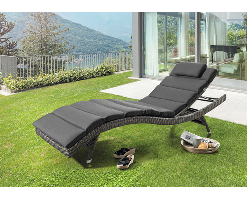Polster für Wave Liege 200 x 60 cm Polyester grau