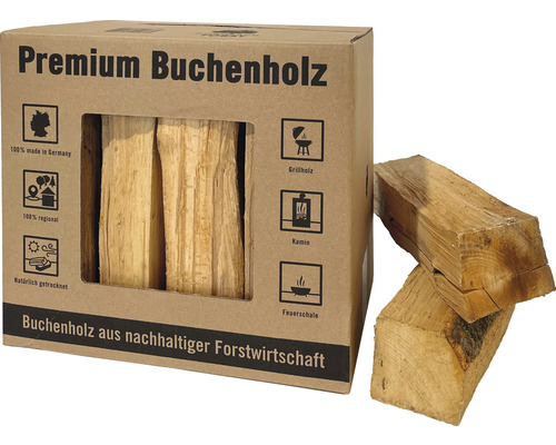 Kaminholz Brennholz reines Buchenholz im Karton 14,7dm³ luftgetrocknet, Scheitholzlänge 28 - 33 cm-0
