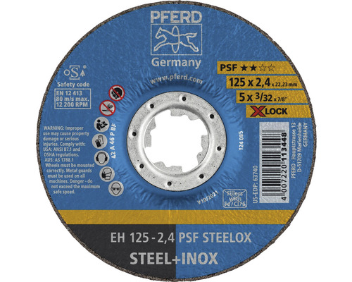 Trennscheibe PFERD EH PSF STEELOX Stahl/Inox Ø 125x22,23 mm, X-LOCK Aufnahme