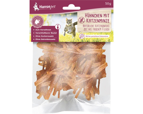 Katzensnack Hansepet Hühnchen mit Katzenminze 50 g-0
