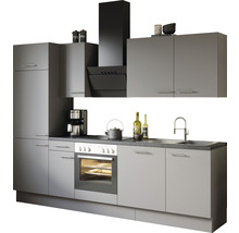 Küchenzeile Optifit Mats825 270 cm Frontfarbe Basaltgrau Matt Korpusfarbe Grau inkl. Einbaugeräte KCMA 2708E-8+-thumb-5
