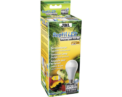 Terrariumbeleuchtung Lampe JBL LED Daylight 13 W Tageslichtlampe mit Vollspektrum für Terrarien E 27