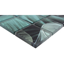 Glasmosaik XCM RF05 Quadrat Crystal Rain Forest mix green/black 29,8x29,8cm-thumb-1