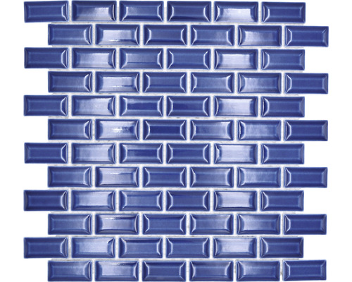 Keramikmosaik CBK 114 Brick Bond Diamond uni kobaltblau 30x30cm-0