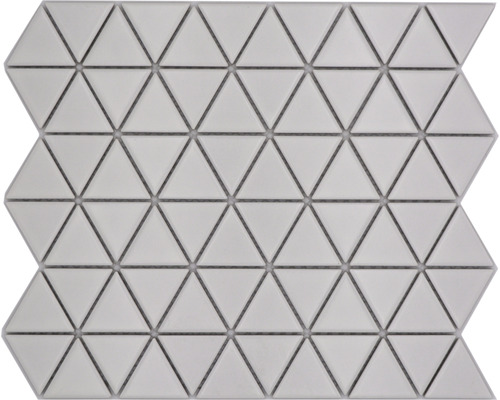 Keramikmosaik CG TR 41 Dreieck uni weiß matt 25,2x29,1cm-0