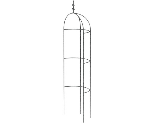 Halber Obelisk mit Spitze Wilk Ø 35 cm H 120 cm silber-0