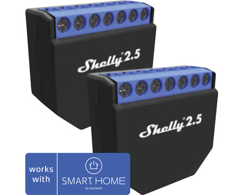 Shelly 2er-Set 2.5 Dual-WiFi-Switch - Kompatibel mit SMART HOME by hornbach
