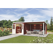 Gartenhaus Outdoor Life Saint Paul inkl. seitliche Überdachung 570 x 275 cm schwedischrot-thumb-0