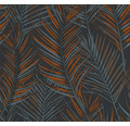 Vliestapete 39038-6 Attractive 2 Palmenblätter schwarz-petrol