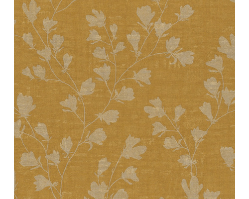 Vliestapete 38747-1 Nara Blätterranke gelbgold