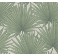 Vliestapete 39090-1 Antigua Palmenblätter grün-weiß