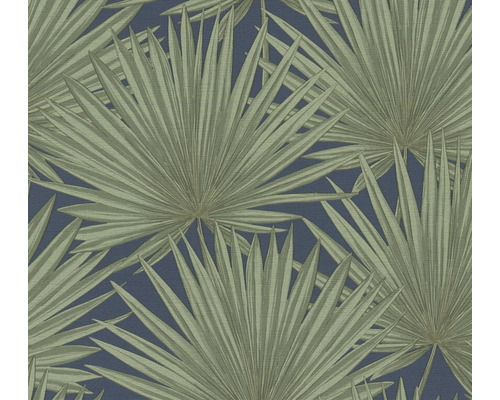 Vliestapete 39090-5 Antigua Palmenblätter grün-blau