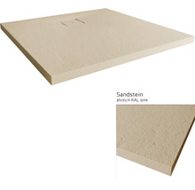 Duschwanne Mineralguss BREUER Modern Line Steinoptik Sandstein 100 x 100 cm-thumb-0