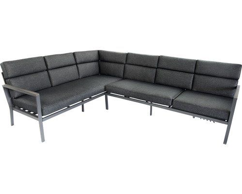 Loungeset Gartenmöbelset 9 -Sitzer bestehend aus: Dreisitzer-Sofa, Dreisitzer-Sofa, Tisch, Bank, Sessel, inkl. Auflagen Aluminium