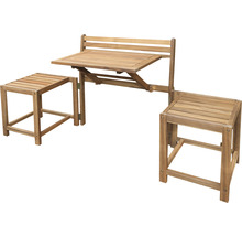 Balkonset Garden Place Lisa 2 -Sitzer bestehend aus: 2 Stühle,Tisch Holz Braun-thumb-1