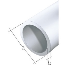 Rundrohr Aluminium silber Ø 25 mm, 1m-thumb-1