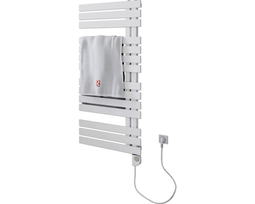 Elektrischer Handtuchwärmer SCHULTE Breda Heizstab rechts 50 x 106 cm 600 W mit Heizstab 3 regulierbar weiß