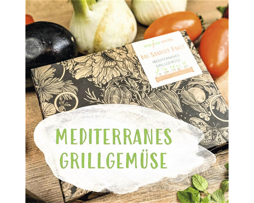 Bio Gemüse Saatgutpaket meine ernte Mediterranes Grillgemüse mit Aubergine, Knollenfenchel, Tomate, Spitzpaprika und Oregano, samenfestes Saatgut-0
