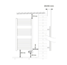 Elektrischer Badheizkörper Sanotechnik E-Innsbruck Contract 92x48x8,5 cm 500 Watt weiß-thumb-2
