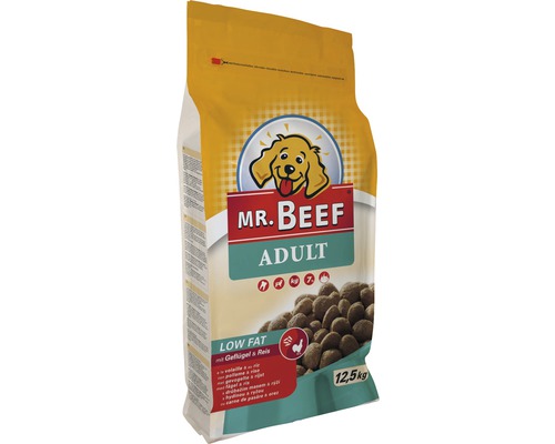 Hundefutter trocken MR. BEEF Adult Low fat Geflügel und Reis 12,5 kg