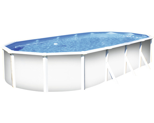 Aufstellpool Stahlwandpool-Set Planet Pool Vision-Pool Classic Solo oval 500x300x120 cm inkl. Einbauskimmer weiss