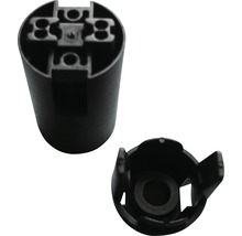 Lampenfassung E14 Kunststoff mit glattem Mantel schwarz-thumb-0
