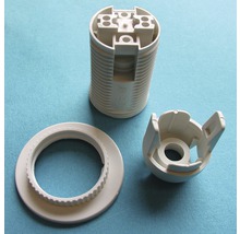 Lampenfassung E14 Kunststoff mit Außengewinde weiß-thumb-1