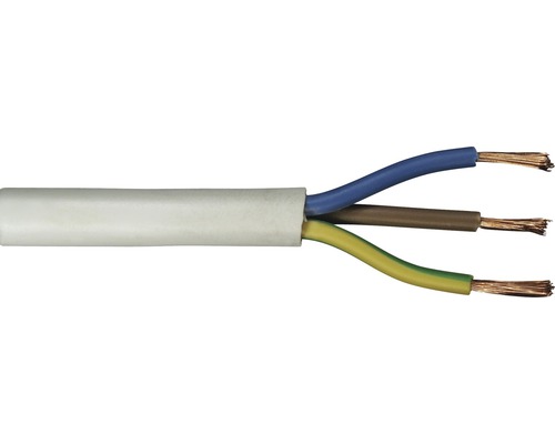H05VV-F 3G1,5 mm² H05VVF 3x1,5 weiß PVC Schlauchleitung Stromkabel 0,80€/m 