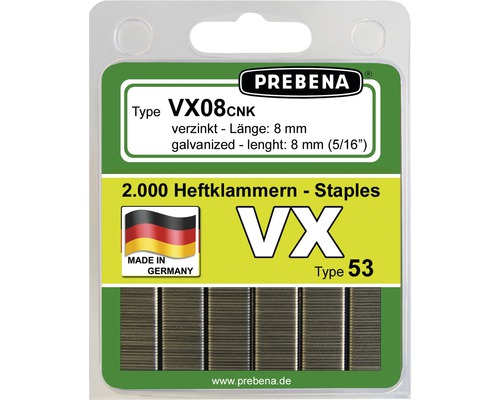 Heftklammern Prebena Type VX08CNK-B 2.000 St.